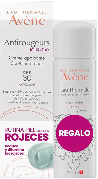 Zestaw do pielęgnacji twarzy Avene Anti-Redness Krem do twarzy SPF 30 40 ml + Woda termalna 50 ml (3282779382885) - obraz 1