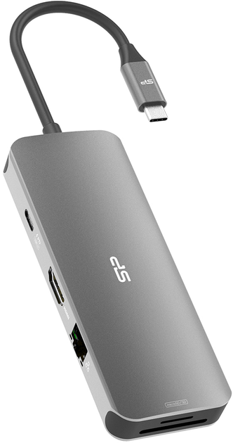 USB Hub Silicone Power SR30 Docking USB 3.2 Gen 1 Type-C Grey (SPU3C08DOCSR300G) - obraz 5