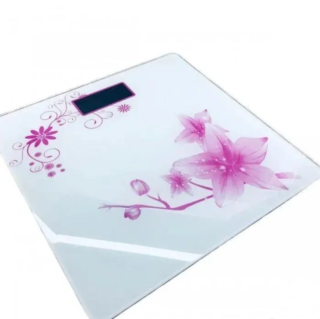 Весы напольные Domotec DT2015 до 180 кг Розовый цветок - изображение 2