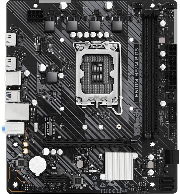 Материнська плата ASRock H610M-H2/M.2 D5 (s1700, Intel H610, PCI-Ex16) - зображення 1