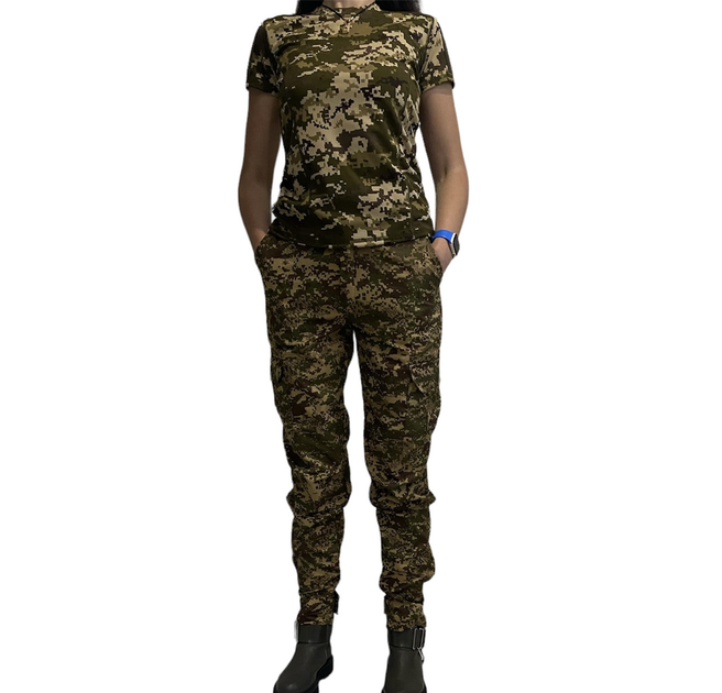 Жіноча військова тактична футболка XL піксель - изображение 1