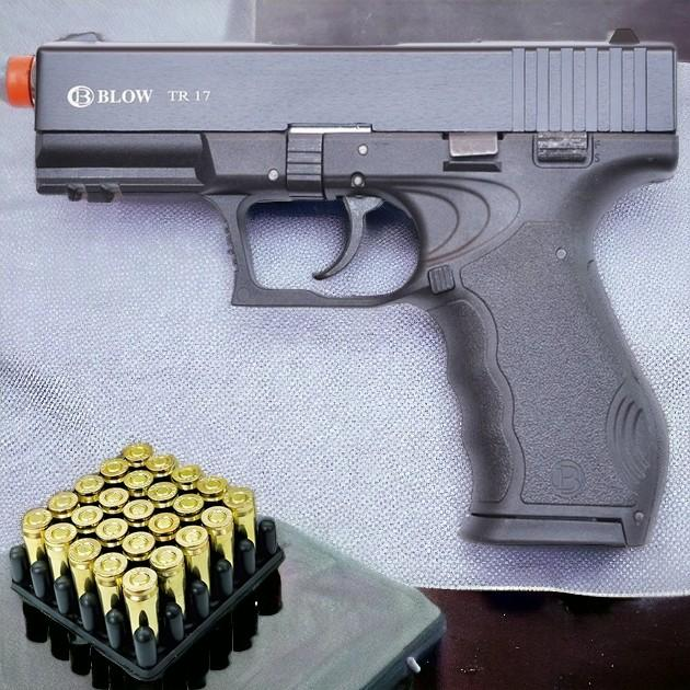 Стартовый сигнальный пистолет Blow TR 17 (Glock) +25 шт холостых патронов (9 мм) - изображение 1
