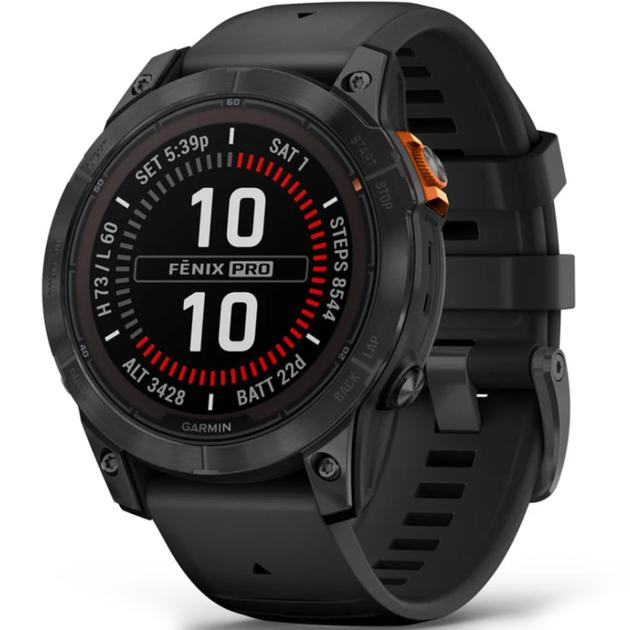 Смарт-годинник Garmin Fenix 7X Pro Sapphire Solar Carbon G. DLC Tit ...