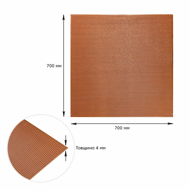 Панель декоративная с рельефным рисунком 3D Sticker Wall Bronze 700x700x4mm (D) SW-00001955 - изображение 3