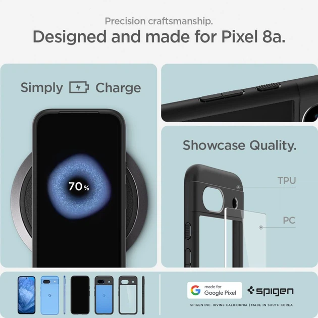 Чехол Spigen Ultra Hybrid для Google Pixel 8a Matte Black (ACS07262) - изображение 9
