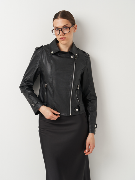 Куртка из искусственной кожи женская Bologgy k106395bl 2XL Черная (ROZ6501011996) 