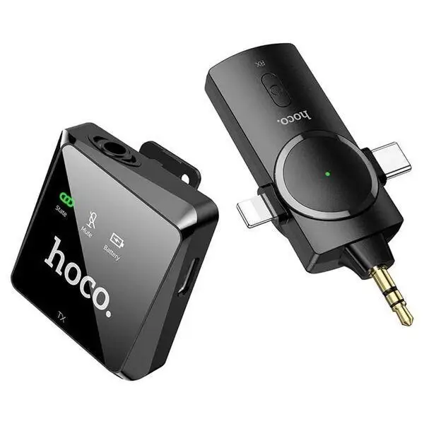 Микрофон - петличка Hoco Stream 3 in 1 беспроводной Grey (S31) - изображение 2