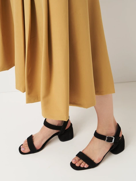 Женские босоножки замшевые Ashoes 282 37 24 см Черные (ROZ6501004644) - изображение 7