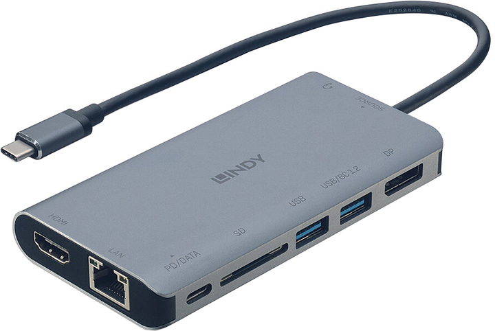 Stacja dokująca Lindy DST-Mini XT USB-C 4K 100W Grey (4002888433235) - obraz 3