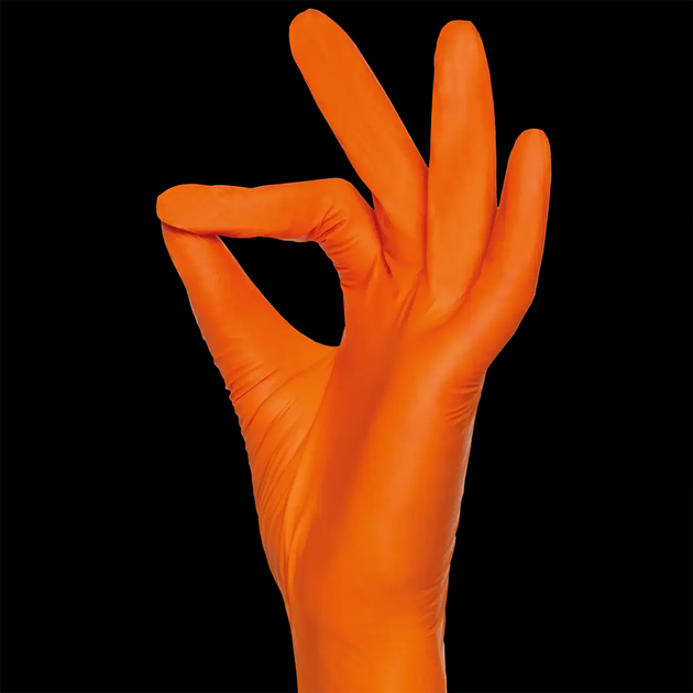 Перчатки MediOk нитриловые без талька Amber оранжевые S 100 шт (0304995) - изображение 2