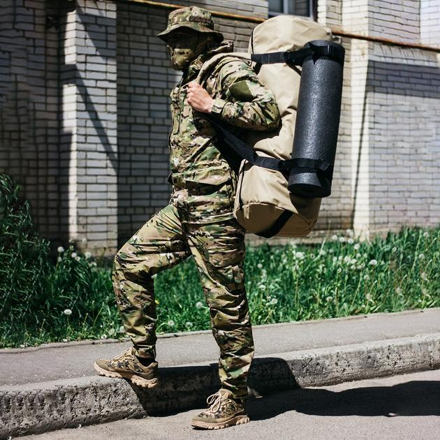 Універсальна сумка баул військова, армійський баул койот Оксфорд 100 л тактичний баул-рюкзак - зображення 2