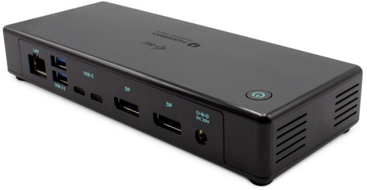 Stacja dokująca i-Tec Thunderbolt3/USB-C Dual DisplayPort 4K + Power Delivery 85W Black (TB3CDUALDPDOCKPD) - obraz 1