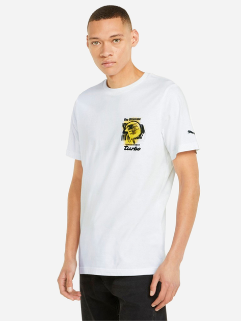 Акція на Футболка Puma Pl Graphic Tee 53378507 S Puma White від Rozetka