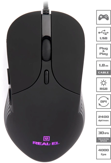 Миша Real-El RM-295 USB Black (EL123200031) - Фото 9 Миша Real-El RM-295 USB Black (EL123200031) - зображення 9