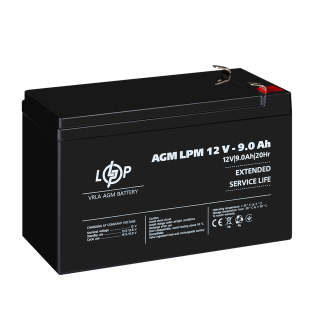 Акумулятор свинцево-кислотний LogicPower AGM LPM 12 - 9.0 AH - зображення 4