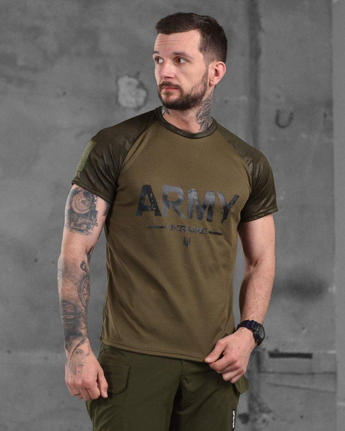 Армійська чоловіча футболка ARMY потовідвідна M олива+мультикам (87169) - зображення 1