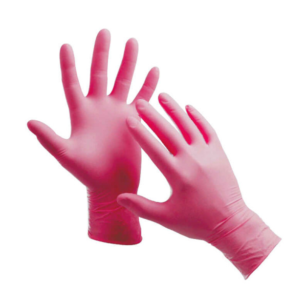 Перчатки нитриловые упаковка - 5 пар, размер S (без пудры), плотность 3,6 г, розовые (2000006193339) - изображение 1