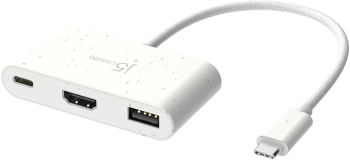 Адаптер J5create JCA379EW USB-C HDMI USB Type-A White (JCA379EW-N) - зображення 1