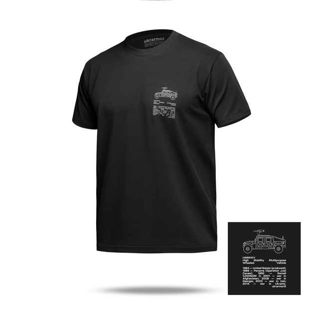 Футболка Basic Military T-Shirt. HMMWV. Cotton, чёрный. Размер L - изображение 1