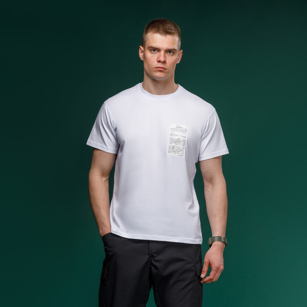Футболка Basic Military T-Shirt. HMMWV. Cotton, білий з принтом. Розмір L - зображення 2