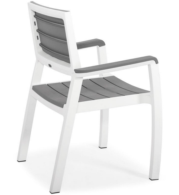 Стілець пластиковий садовий Keter Harmony Armchair 236052 сірий/білий - Фото 3 Стілець пластиковий садовий Keter Harmony Armchair 236052 сірий/білий - зображення 3