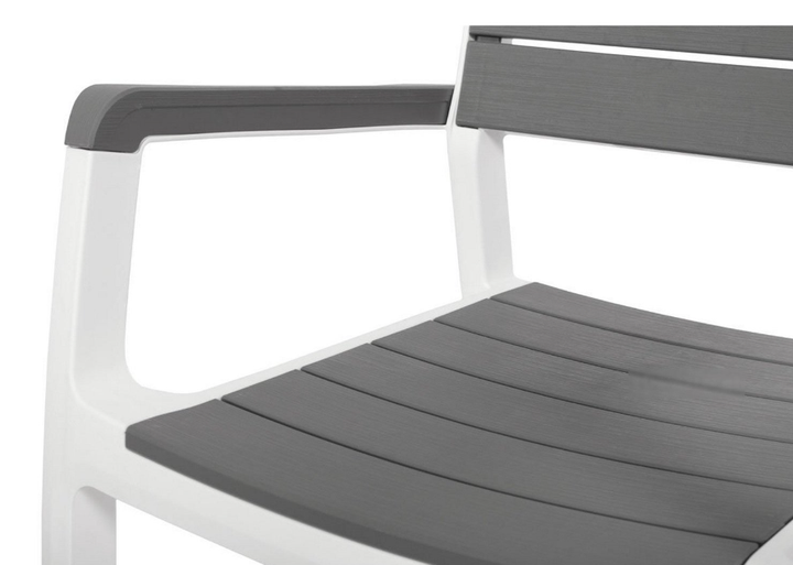 Стілець пластиковий садовий Keter Harmony Armchair 236052 сірий/білий - Фото 5 Стілець пластиковий садовий Keter Harmony Armchair 236052 сірий/білий - зображення 5