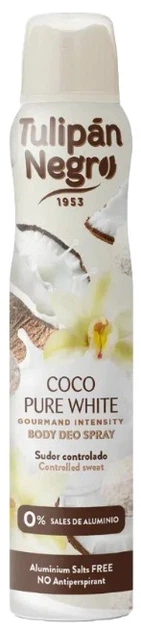 Дезодорант-спрей Tulipan Negro Gourmand Нежный кокос 200 мл (8410751031819) - Фото 1 Дезодорант-спрей Tulipan Negro Gourmand Нежный кокос 200 мл (8410751031819) - изображение 1