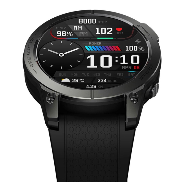 Смарт-годинник Zeblaze Stratos 3 Black, GPS, AMOLED дисплей 1,43, 466x466, 1000 Ніт, Corning Gorilla Glass, Дзвінки - Фото 5 Смарт-годинник Zeblaze Stratos 3 Black, GPS, AMOLED дисплей 1,43, 466x466, 1000 Ніт, Corning Gorilla Glass, Дзвінки - зображення 5