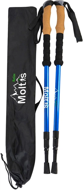 Треккинговые палки Moltis Relax MR-140 с системой Antishock, насадками и чехлом Blue (4820284470285) - Фото 4 Треккинговые палки Moltis Relax MR-140 с системой Antishock, насадками и чехлом Blue (4820284470285) - изображение 4