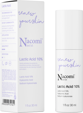 Сироватка для обличчя Nacomi Next Level Lactic Acid 10% 30 мл (5902539721621) - Фото 1 Сироватка для обличчя Nacomi Next Level Lactic Acid 10% 30 мл (5902539721621) - зображення 1