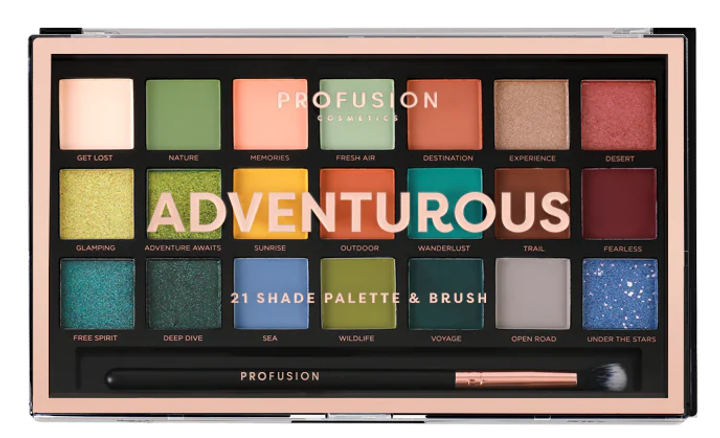 Палетка тіней для повік Profusion Adventurous 21 shade & brush 33.6 г (656497632479) - зображення 1