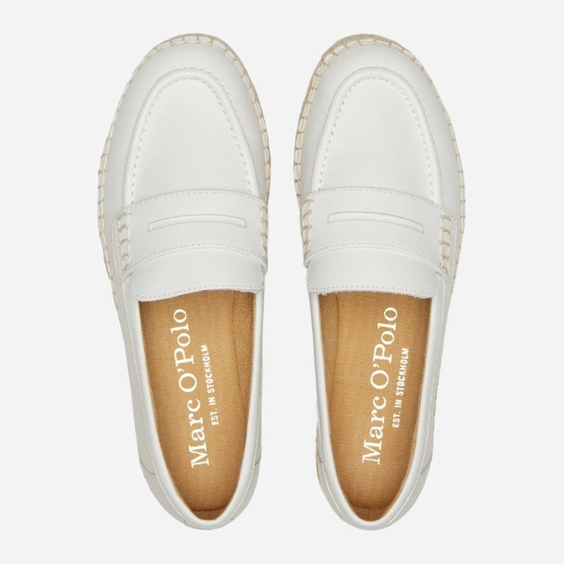 Espadryle damskie skórzane MARC O'POLO mpo40315613803132110 38 Białe (4068066170156) - obraz 4