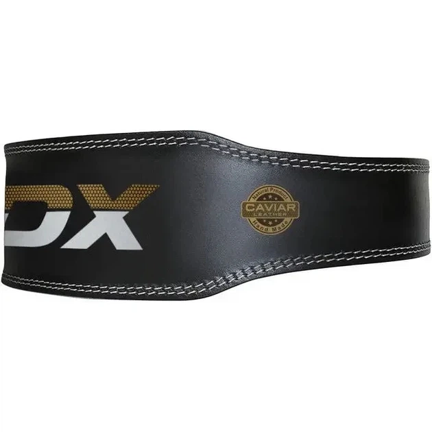 Пояс для важкої атлетики RDX 4 шкіряний Black Gold S - изображение 5