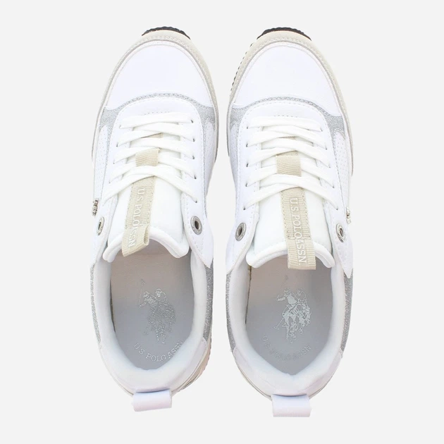 Buty sportowe damskie U.S. Polo Assn uspfrisby003w-whisil 36 Białe/Szare/Beżowe (8055197449455) - obraz 5