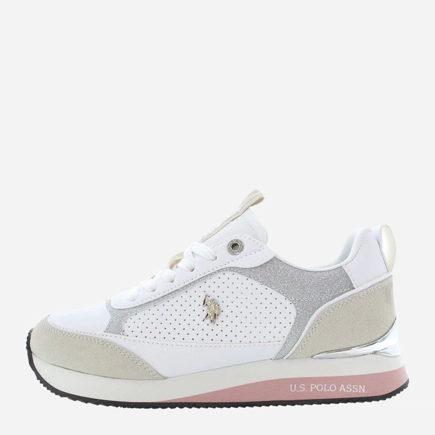 Buty sportowe damskie U.S. Polo Assn uspfrisby003w-whisil 41 Białe/Szare/Beżowe (8055197449509) - obraz 3