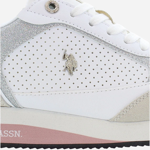 Buty sportowe damskie U.S. Polo Assn uspfrisby003w-whisil 39 Białe/Szare/Beżowe (8055197449486) - obraz 7