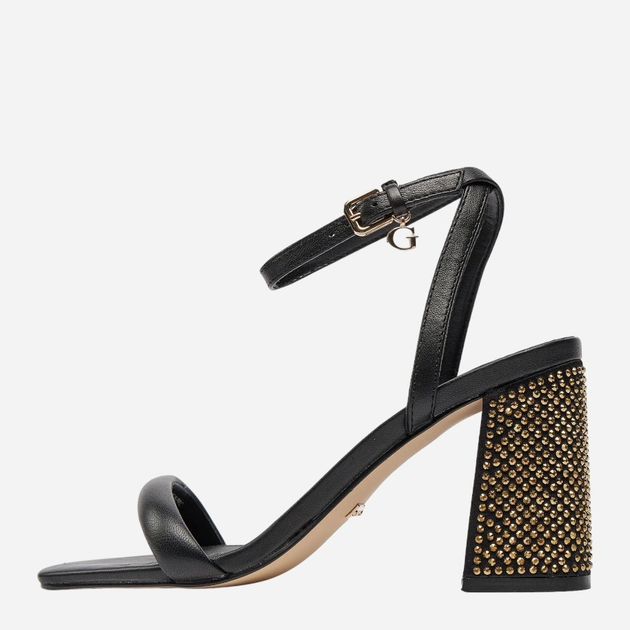Sandały damskie na obcasie skórzane Guess gssfljgellea03black 36 Czarne (7626101671722) - obraz 3