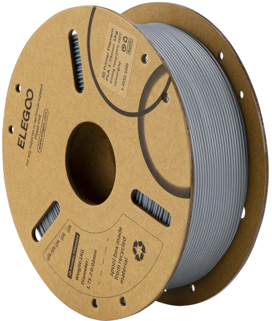 Пластик ELEGOO PLA Filament для 3D принтера 1 кг 1.75 мм Серый (50.203.0040) - Фото 1 Пластик ELEGOO PLA Filament для 3D принтера 1 кг 1.75 мм Серый (50.203.0040) - изображение 1