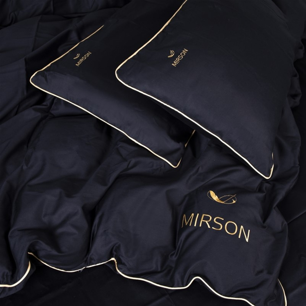 Акція на Наволочка MirSon Сатин Premium Corner Black Pearl 40x60 см від Rozetka