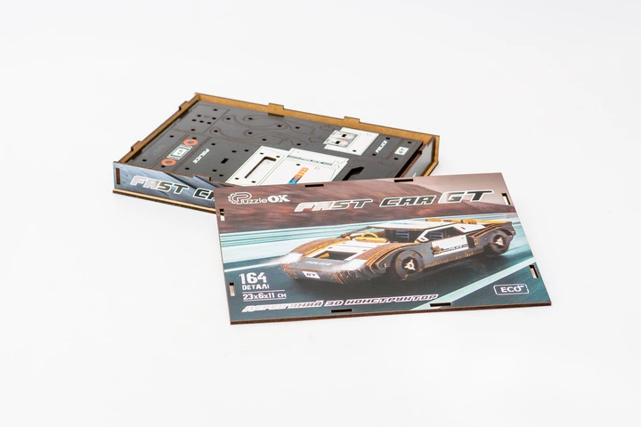 Дерев’яний 3D конструктор PuzzleOK "Fast car Gt" - Фото 2 Дерев’яний 3D конструктор PuzzleOK "Fast car Gt" - изображение 2