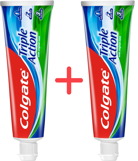 Упаковка зубной пасты Colgate Тройное Действие комплексная 150 мл х 2 ...
