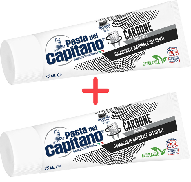 Упаковка зубної пасти Pasta del Capitano Charcoal з Активованим ...