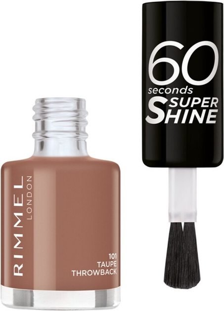 Rimmel 60 Seconds Super Shine 101 Taupe Throwback lakier do paznokci 8 ml (3616301265184) - obraz 2