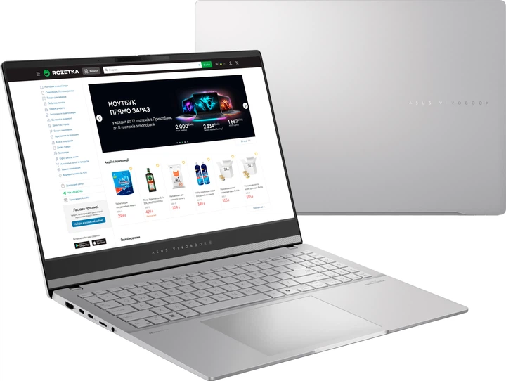 Ноутбук ASUS Vivobook S 15 OLED M5506UA-MA055 (90NB1473-M002E0) Cool Silver / 15.6" OLED 3K 120 Гц / AMD Ryzen 7 8845HS / RAM 32 ГБ / SSD 1 ТБ - изображение 5