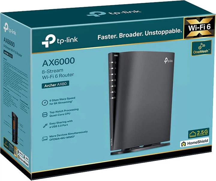 Бездротовий маршрутизатор (роутер) TP-Link Archer AX80 – фото