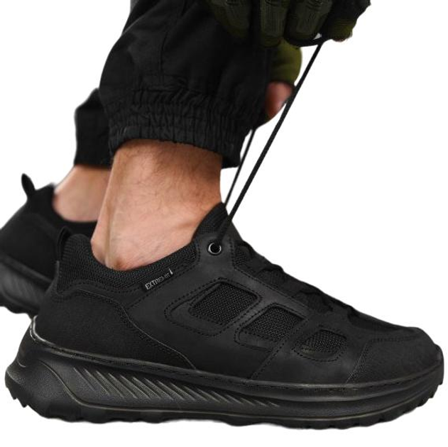 Тактические кроссовки летние Extreme Police ВТ1008 черные кожаные сетка прошитые 41 - изображение 2