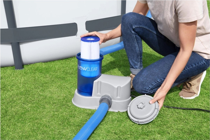 Фільтруючий насос для басейну Bestway Flow Clear + Змінний фільтр III Блакитний (6941607309186) - зображення 7