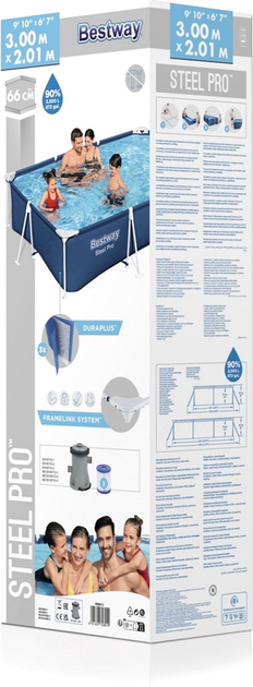 Каркасний басейн Bestway Deluxe SteelPRO 3 in 1 300 x 201 x 66 см (6941607328019) - зображення 5