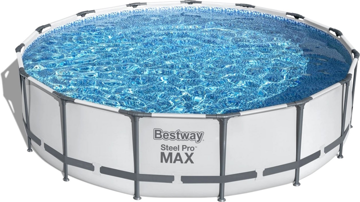 Каркасний басейн Bestway Steel Pro Max 5 в 1 з фільтруючою помпою кришкою та драбинкою 457 x 107 см (6941607328804) - зображення 1