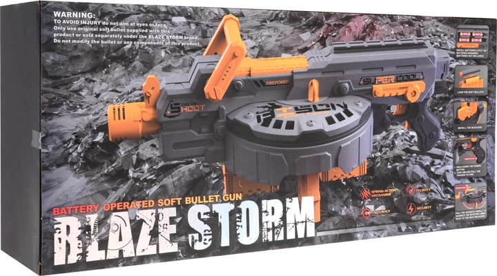 Karabin Blaze Storm z piankowymi nabojami 60 szt Szary (5903864957532) - obraz 1